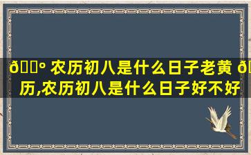 🐺 农历初八是什么日子老黄 🐟 历,农历初八是什么日子好不好